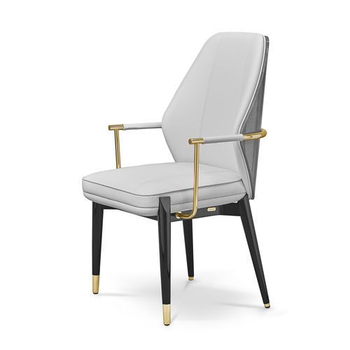 Современный cтул для столовых - ALGERONE - LUXXU MODERN DESIGN & LIVING - для интерьера / из искусственной кожи / из полированной латуни