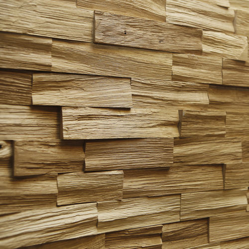Облицовка из дерева - OAK RANDOM - Relief Walls - внутренняя / текстурированная / коричневая