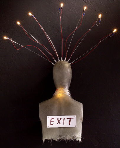 Настенный светильник уникальный дизайн - EXIT - lucifero illuminazione - для интерьера / из хромированного металла / из полимера