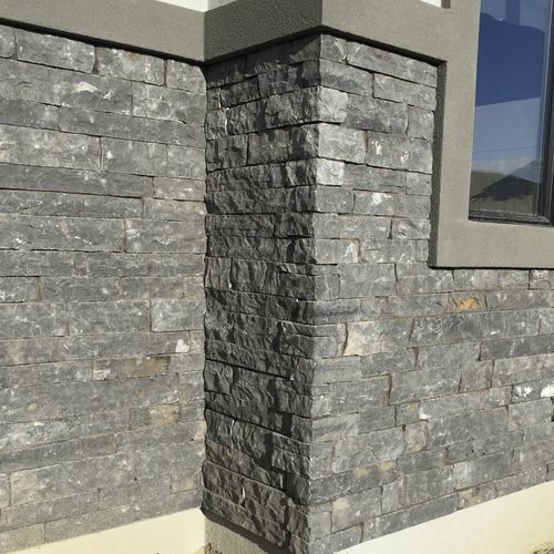 Облицовка из камня - LEDGESTONE : BLACK RUNDLE - Asian Stones - для наружного использования / текстурированная / декоративная