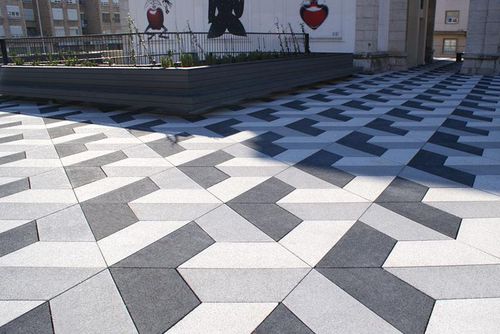 Напольная плитка из бетона - ECOGRANIC®: 3D 100x50x50 - PVT - с возможным проездом транспорта / для пешеходных переходов / для общественных мест