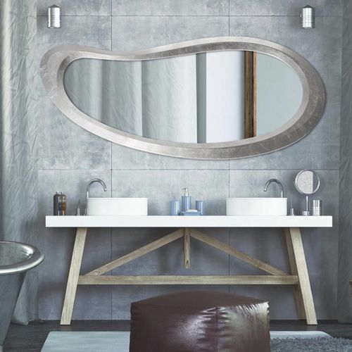 Настенное зеркало для ванной комнаты - P4257 - PINTDECOR - современное / посеребренное