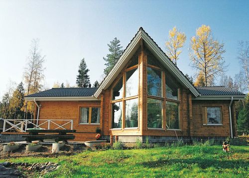 Сборный дом - ARTICHOME : 140 - Artic House - из штабелированного массивного лесоматериала / экологический / классический