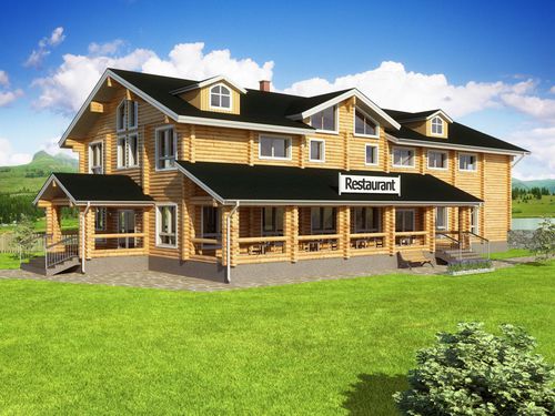 Сборное здание - LUXURY : 614 - Artic House - из цельной древесины / для ресторана / современное