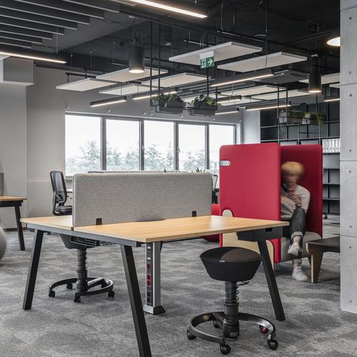 Рабочий стол для офисов открытого типа - FLEXIDO A - Mikomax Smart Office - скандинавский дизайн / из дерева / модульный