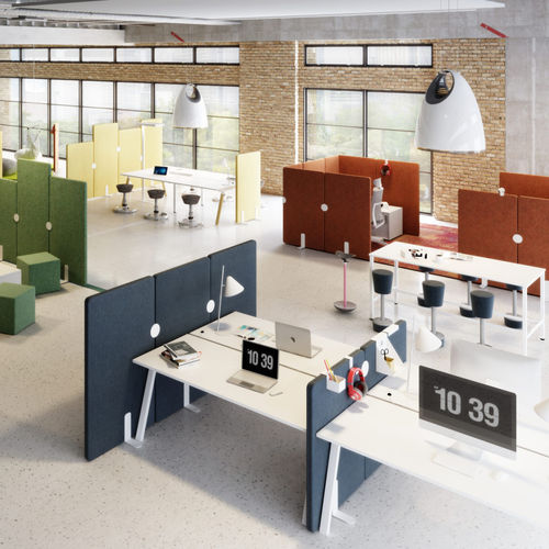 Напольная отделительная перегородка для офиса - SONIQ - Mikomax Smart Office - из ткани / модульная / с роликами