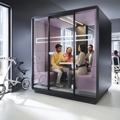 Акустическая рабочий стол POD - HUSHMEET - Mikomax Smart Office - с застекленной дверью / эргономичная / со встроенным светодиодным светильником