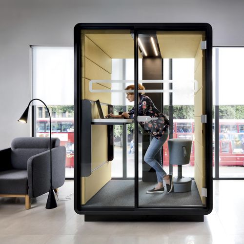 Акустическая рабочий стол POD - HUSHWORK.SIT&STAND - Mikomax Smart Office - эргономичная / со встроенным светодиодным светильником / со встроенной электрической розеткой
