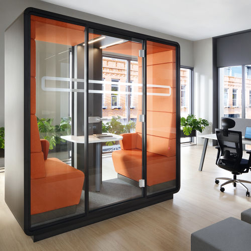 Акустическая рабочий стол POD - HUSHMEET.S - Mikomax Smart Office - с застекленной дверью / со встроенным светодиодным светильником / со встроенной электрической розеткой