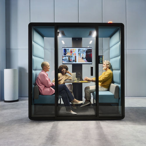Акустическая рабочий стол POD - HushFree.M - Mikomax Smart Office - с застекленной дверью / со встроенным освещением / с системой видеоконференцсвязи