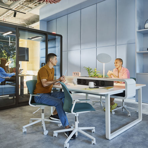 Современный рабочий стол - HushSpot - Mikomax Smart Office - из лакированного металла / с основанием из лакированного металла / прямоугольный