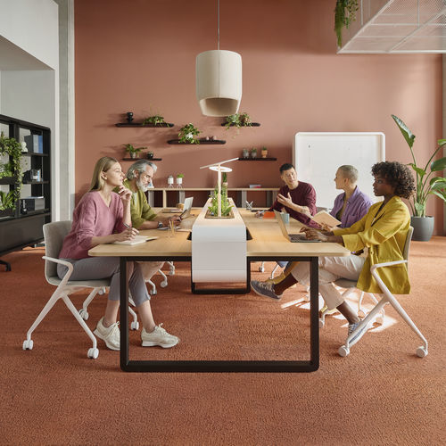 Рабочий стол для 8 человек - HushSpot - Mikomax Smart Office - современный / из дерева / с основанием из металла