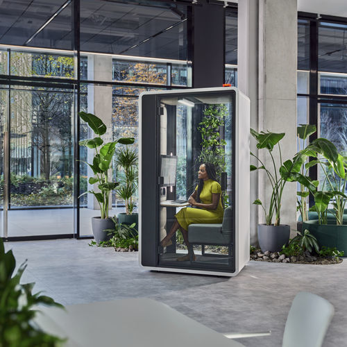 Рабочий стол POD со встроенным освещением - HushFree.S.Hybrid - Mikomax Smart Office - акустическая / эргономичная / для 1 человека