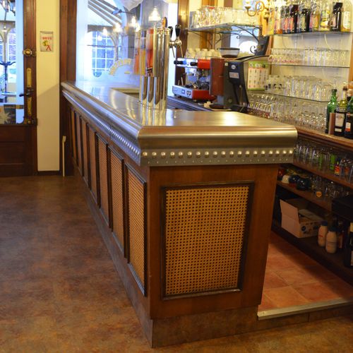 Барная стойка для бара - BAR CR&Ecirc;PERIE &Agrave; LOUHANS - MISTERZINC - прямая