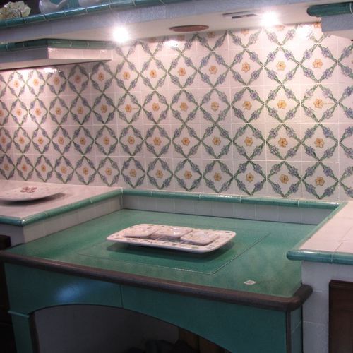 Рабочая поверхность из лавового камня - BASALTIC : TOPCUCINAO - Ceramiche Militello art & design S.R.L - для кухни / синяя / зеленая