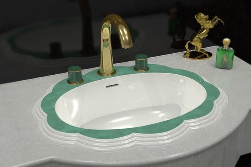 Встраиваемая раковина - PRINCESS - WATERGAME COMPANY - из композитных материалов / на заказ / персонализированная