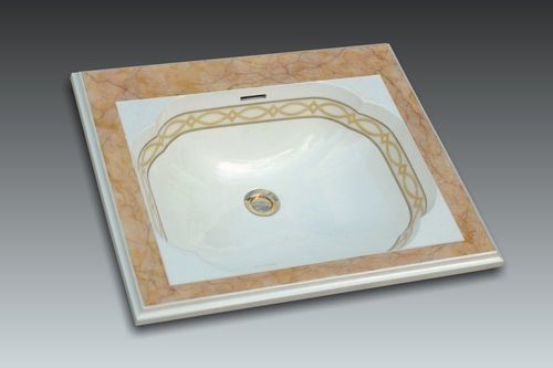 Встраиваемая раковина - ZELLIGE - WATERGAME COMPANY - из композитных материалов / персонализированная / прямоугольная