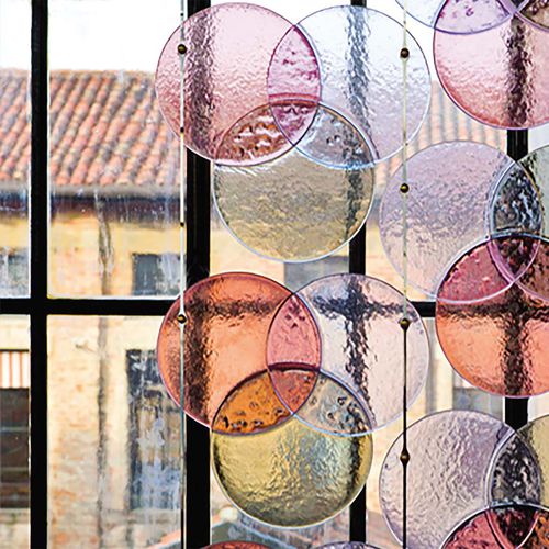 Разделитель пространства из металла - RGB curtain - veveglass - из стекла / для профессионального использования / для интерьера
