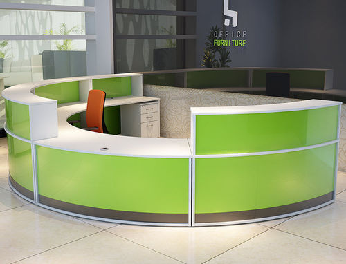 Полукруглая административная стойка - Hawk Furniture Ltd. - угловая / модульная / из дерева