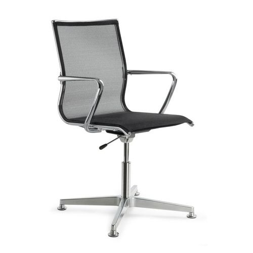 Современный стул для посетителей - PLUTO - LD Seating s.r.o. - для интерьера / из сетки / из полированного алюминия