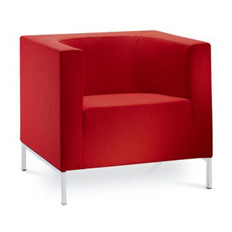 Современное кресло - KUBIK - LD Seating s.r.o. - из кожи / из ткани / красное