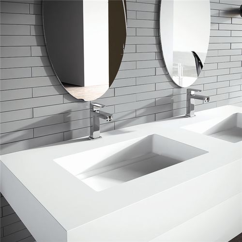 Встраиваемая раковина - Y04 - mcbath - Moldcom Composites - из Solid Surface / двойная / прямоугольная