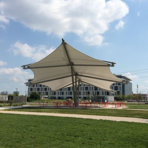 Архитектурная мембрана из ПТФЭ - CORTEX PAVILION - FabriTec Structures - для натяжной конструкции / для общественных мест / полупрозрачная