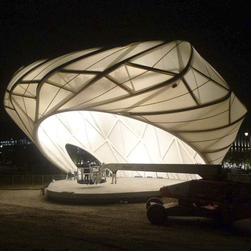 Архитектурная мембрана из ПТФЭ - CENTRAL PARK PLAYA VISTA BANDSHELL - FabriTec Structures - для натяжной конструкции / для фасада / для общественных мест