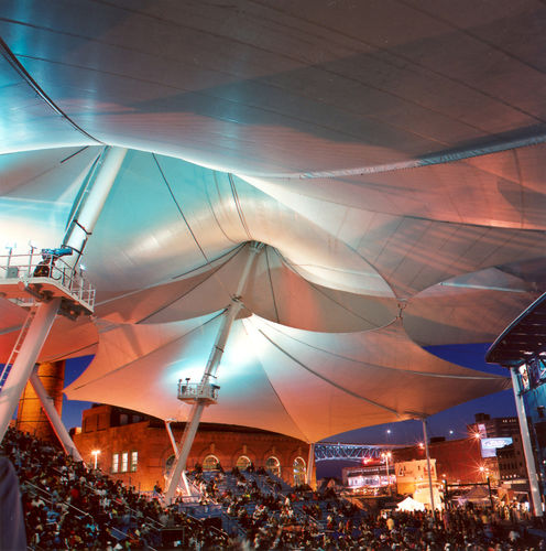 Архитектурная мембрана из ПВХ - NAUTICA PAVILION - FabriTec Structures - для натяжной конструкции / для общественных мест / для потолков