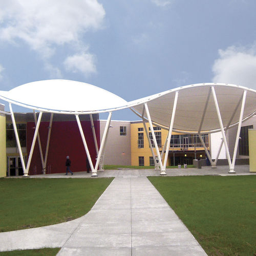 Архитектурная мембрана из ПВХ - PVC MEMBRANES - FabriTec Structures - из стеклоткани с покрытием из ПВХ / для общественных мест / для натяжной конструкции