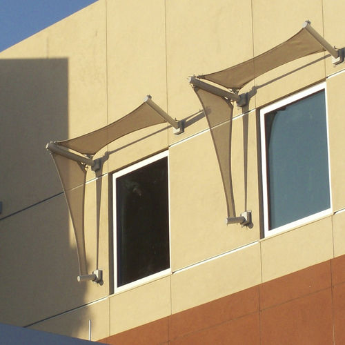 Натяжная конструкция кабель-мембрана - POINT-SUPPORTED TENSILE STRUCTURES - FabriTec Structures - из ткани / для маркиз / для фасада