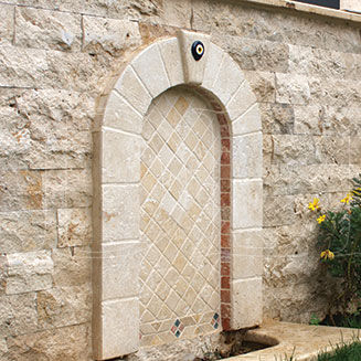 Облицовка из травертина - SPLIT FACE 100XFL - Delta Marble - для наружного применения / текстурированная / декоративная