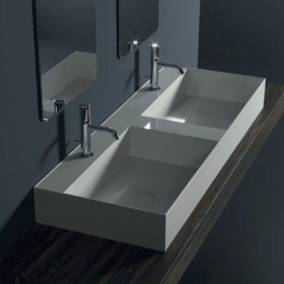 Настольная раковина - 31260101/S - Alice Ceramica - из керамики / с умягчителем воды / двойная