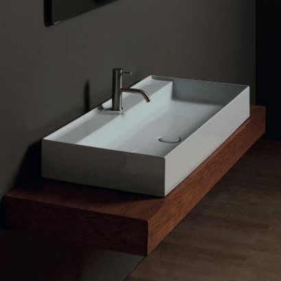 Настольная раковина - 31250101/S - Alice Ceramica - из керамики / с умягчителем воды / прямоугольная