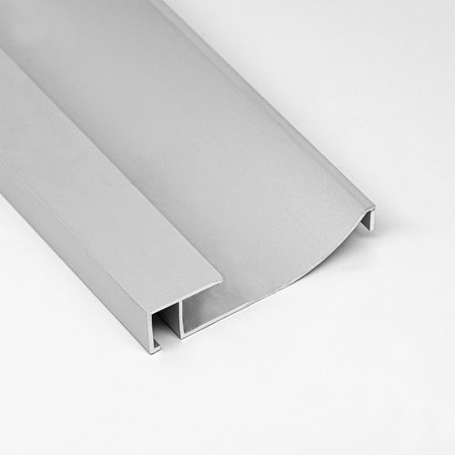 Черный плинтус - 60X13 - ALUMACER® - посеребренный / из анодированного алюминия / прямоугольный