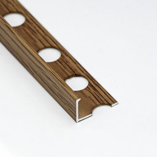 Отделочный профиль из алюминия - WOOD L12 - ALUMACER® - для наружных углов / L-образный / коричневый