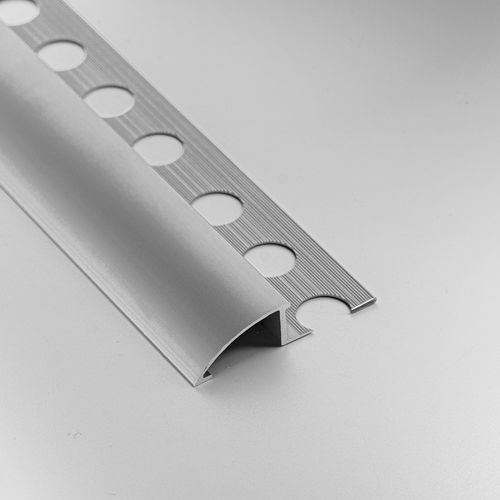 Металлический отделочный профиль - 10 MM - ALUMACER® - для плиточного пола / четвертной вал / посеребренный