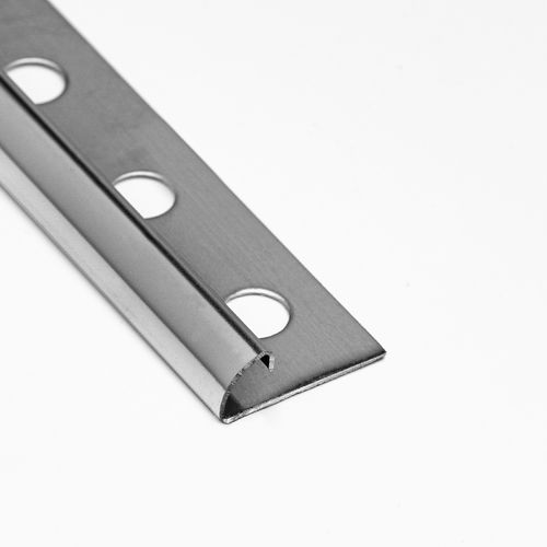 Отделочный профиль из нержавеющей стали - 0AC10IN - ALUMACER® - для наружных углов / четвертной вал / посеребренный