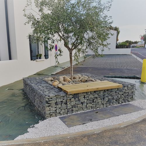 Квадратная решетка для деревьев - ENTOURAGE ARBRE GABION - ID GABION - L'AGENCE URBAINE - из стали / из гальванизированной стали / из камня