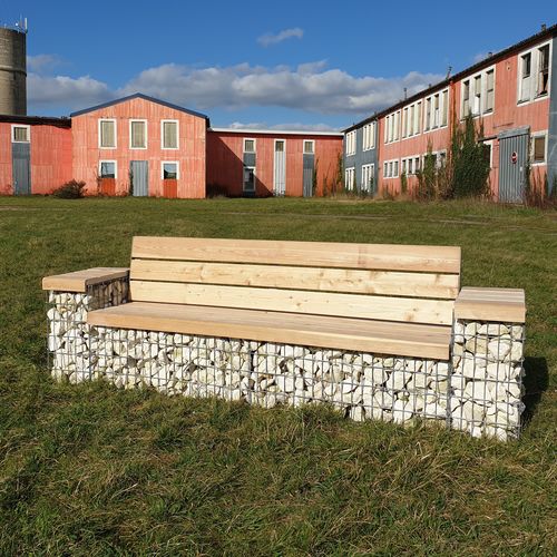 Общественная скамейка для габиона - LABB - ID GABION - L'AGENCE URBAINE - современная / из лиственницы / из гальванизированной стали