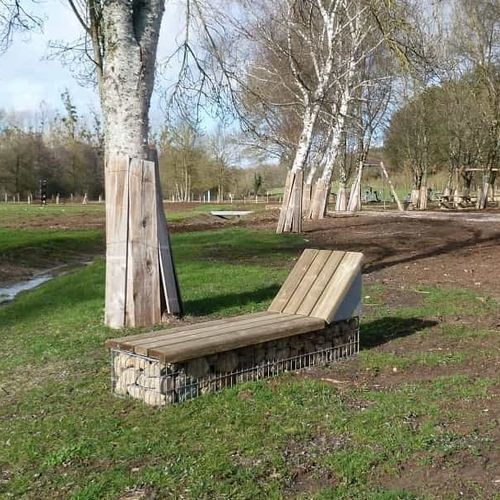Современный садовый шезлонг - TRANSAT - ID GABION - L'AGENCE URBAINE - из металла / из лиственницы / сетчатый