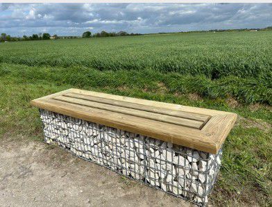 Современная общественная скамейка - CONTOUR - ID GABION - L'AGENCE URBAINE - из гальванизированной стали / из стали / из бетона