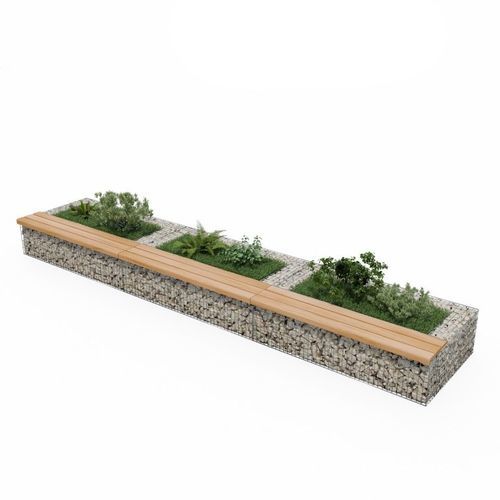 Кадка для садовых растений из металла - JG10105 - ID GABION - L'AGENCE URBAINE - из камня / прямоугольная / квадратная