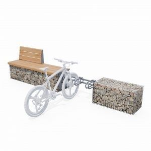 Напольная парковка для велосипедов - GF703 - ID GABION - L'AGENCE URBAINE - из перерабатываемого материала / с габионом / для общественных мест