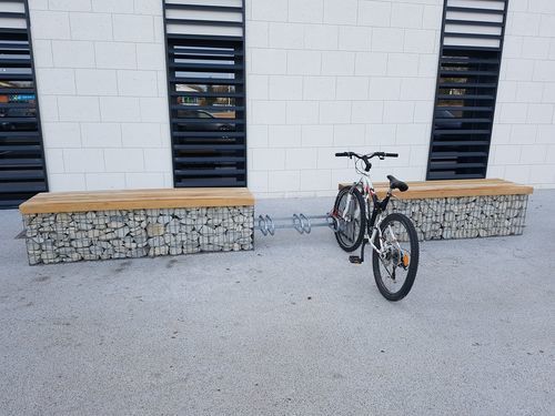 Напольная парковка для велосипедов - GF722 - ID GABION - L'AGENCE URBAINE - из перерабатываемого материала / с габионом / для общественных мест