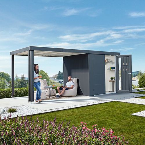 Садовый навес из дерева - Neo - Biohort GmbH - из гальванизированной стали / из акрилового стекла / из полиамида