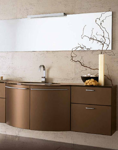 Подвесная тумба под умывальник - AV12 - IDEAL BAGNI - из дерева / современная / лакированная