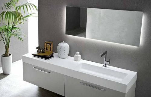 Подвесная тумба под умывальник - MG04 - IDEAL BAGNI - из дерева / современная / лакированная