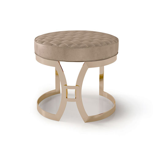 Современный табурет - ART. 7088 - CARPANESE HOME - из кожи / с основанием из металла / обитый