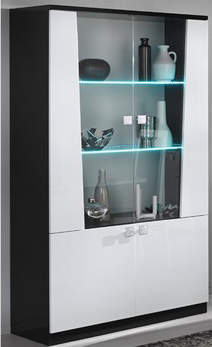 Современный стеклянный шкаф - ELISA - Ben Company srl Industria Mobili - из стекла / с выдвижными ящиками / белый
